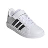 Adidas Grand Court 2.0 EL K shoes with recycled synthetic leather upper and adjustable elastic laces for kids